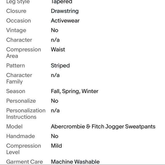 Abercrombie & Fitch Men’s M Grey Jogger Sweatpants - Picture 6 of 6